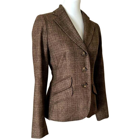 Vince Wool Cashmere Glen Check Blazer – Women’s Size 8 Tailored Jacket - Picture 1 of 6